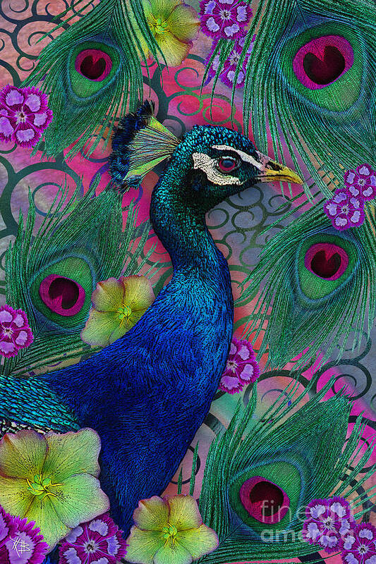 Peacock Art Print featuring the digital art Nemali Dreams by Christopher Beikmann