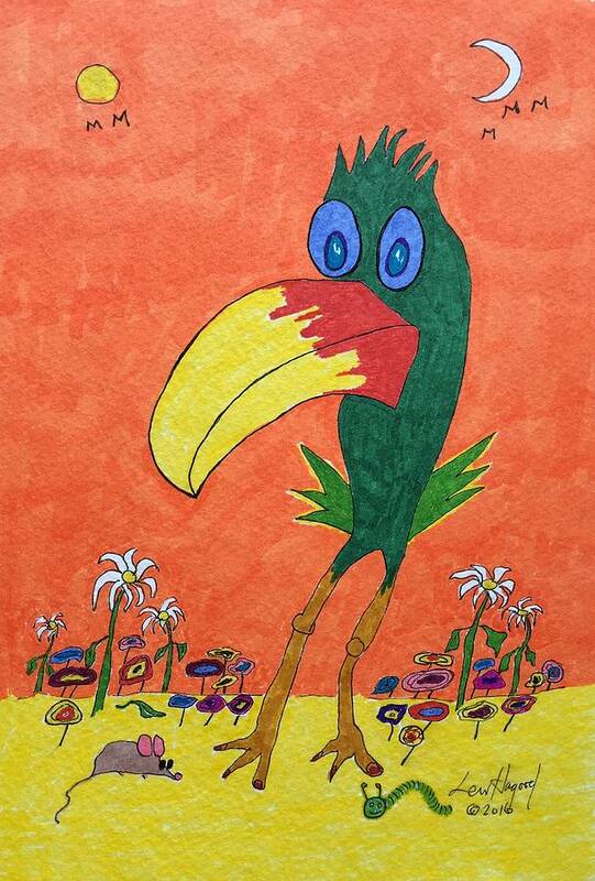  Art Print featuring the painting New Bird on the Block by Lew Hagood