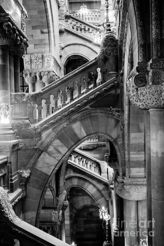 New Art Print featuring the photograph New York State House Staircase by Thomas Marchessault