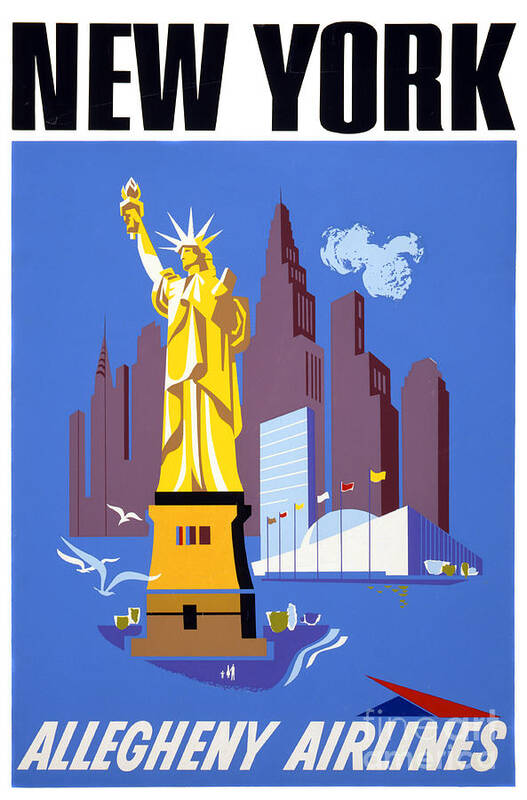 Vintage Art Print featuring the painting New York Vintage Travel Poster by Vintage Treasure