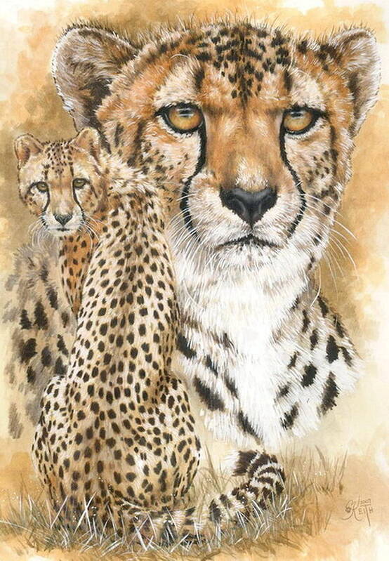 Cheetah Art Print featuring the mixed media Nimble by Barbara Keith