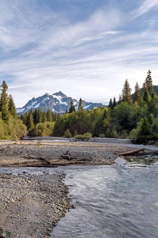 Shuksan Art Print featuring the photograph Nooksack River and Mount Shuksan by Michael Russell