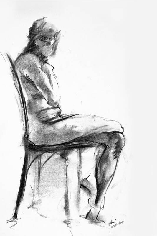 Nude Art Print featuring the drawing Nude 1 by Ani Gallery
