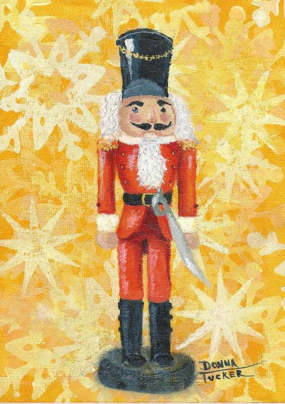 Christmas Art Print featuring the painting Nutcracker by Donna Tucker