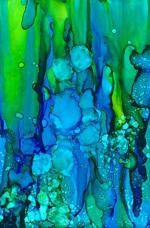Alcohol Ink Art Print featuring the painting Ocean Depths by Nikki Marie Smith