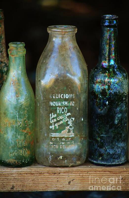 Antiques Art Print featuring the photograph Old Bottles Hawaii by Craig Wood