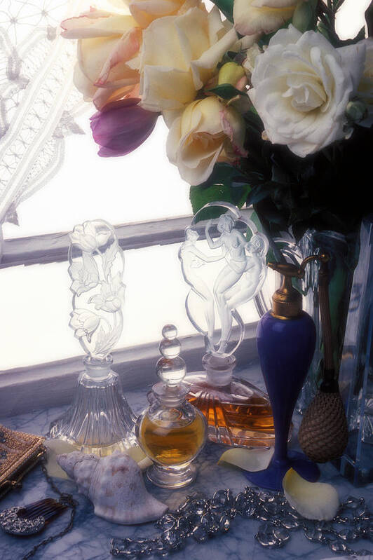 Old Art Print featuring the photograph Old Perfume Bottles by Garry Gay