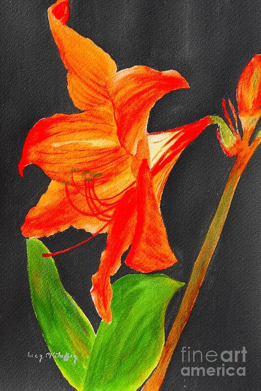 Flowers Art Print featuring the painting Orange You Beautiful? by Lucy McGuffey