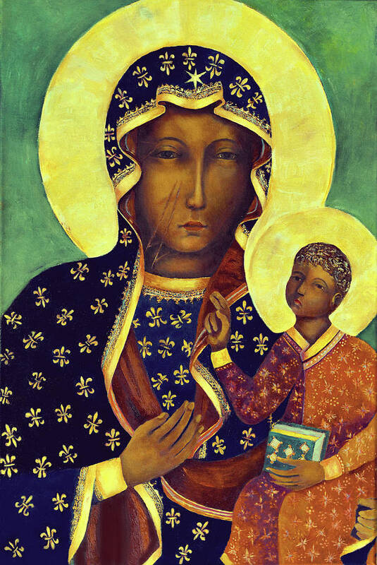 Our Art Print featuring the painting Our Lady of Czestochowa Black Madonna Poland Virgin Mary Art by Magdalena Walulik