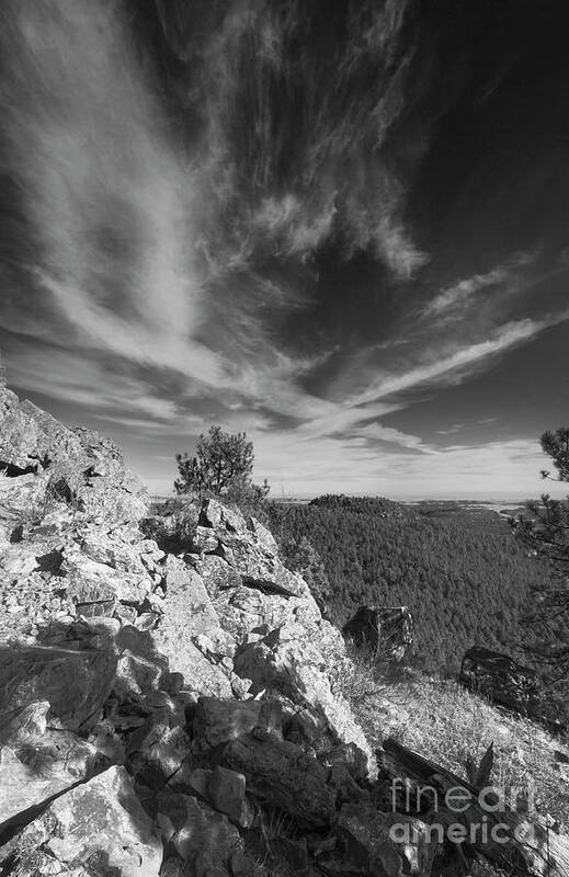 Black And White Art Print featuring the photograph Over the Hills by Steve Triplett