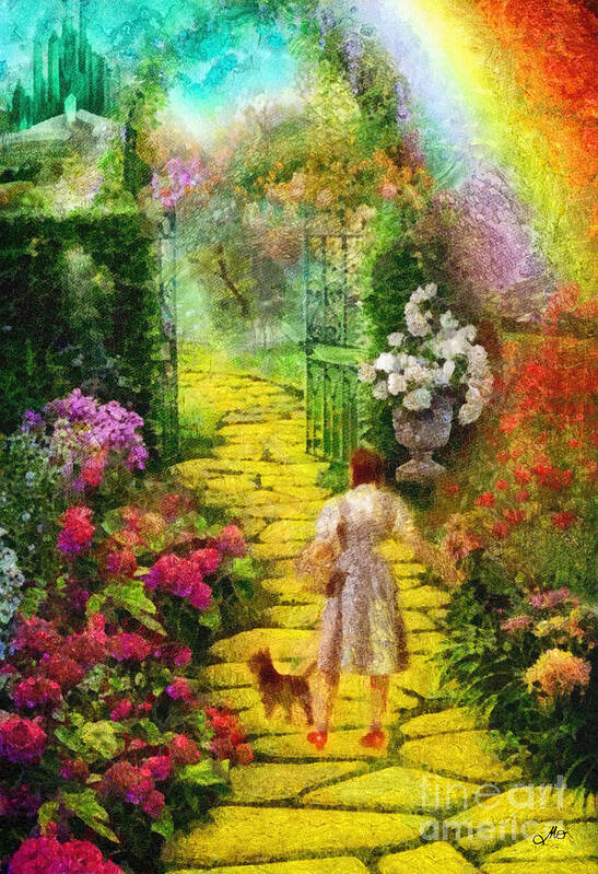 Over The Rainbow Art Print featuring the painting Over the Rainbow by Mo T