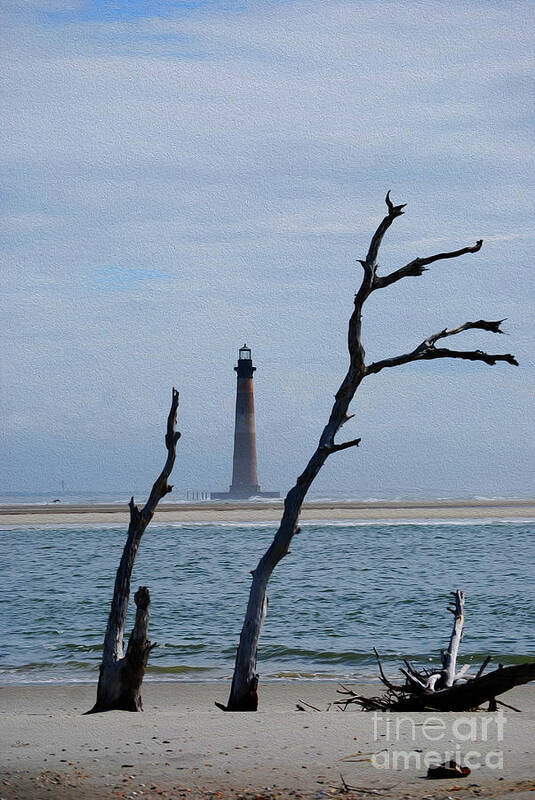 Lighthouses Art Print featuring the photograph Painted Morris Island Lighthouse by Skip Willits