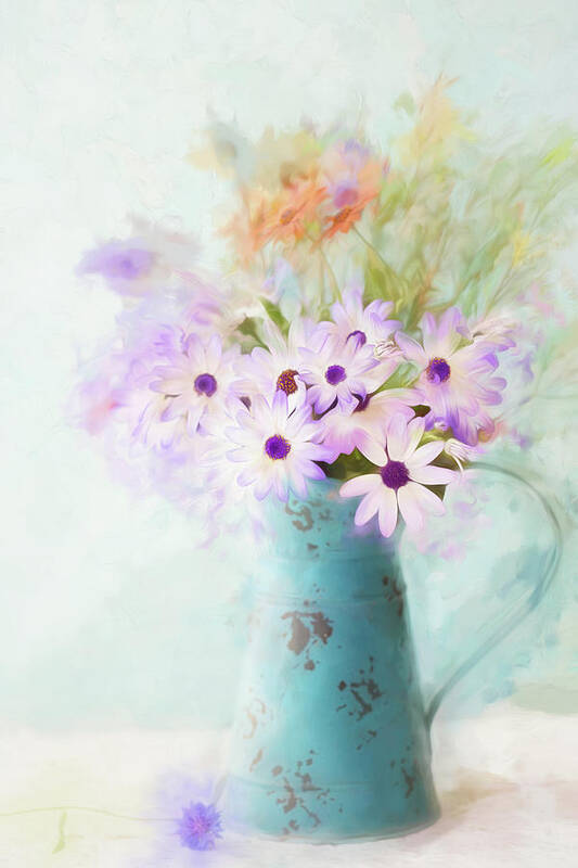 Wildflowers Art Print featuring the photograph Painterly Spring Daisy Bouquet by Susan Gary
