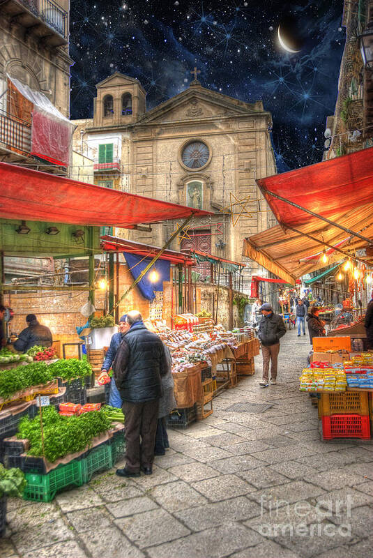 Architecture Art Print featuring the photograph Palermo Market Place by Juli Scalzi