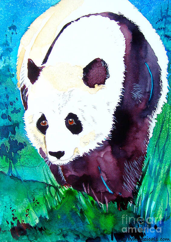 Panda Art Print featuring the painting Panda by Jo Lynch