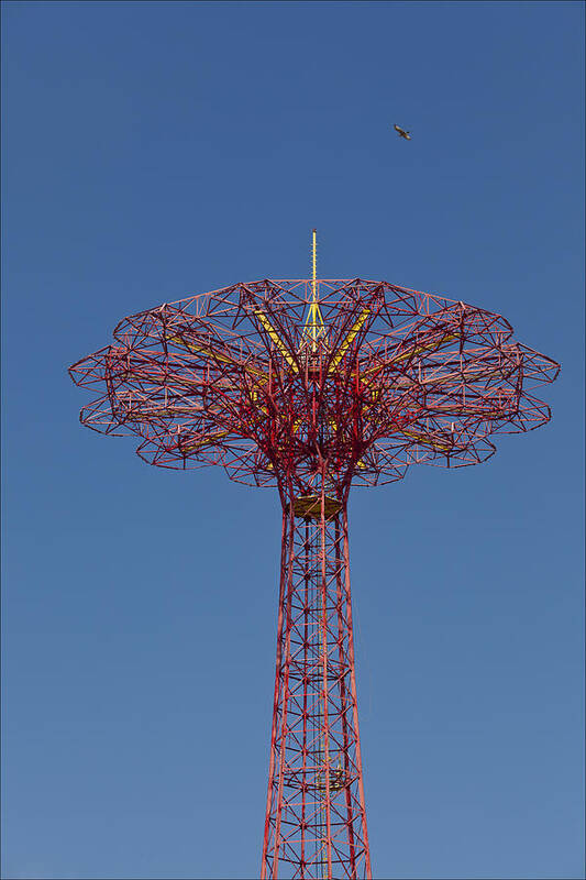 Amusement Park Art Print featuring the photograph Parachute Jump Coney Island NY by Robert Ullmann