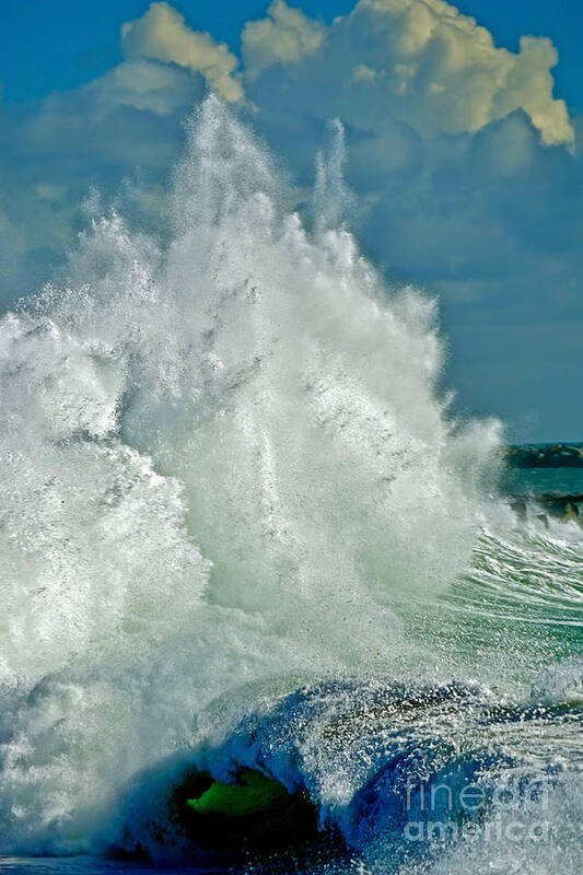 Ocean Art Print featuring the photograph Parrish Wave by Michael Cinnamond