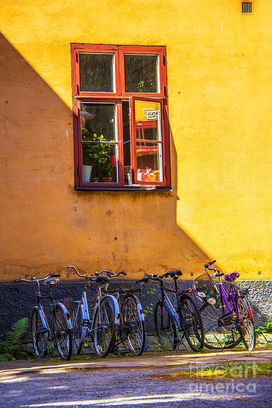 Bicycles Art Print featuring the photograph Parking Place by Roberta Bragan
