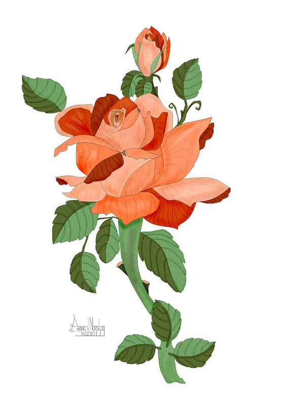 Rose Art Print featuring the painting Party Colored Rose by Anne Norskog