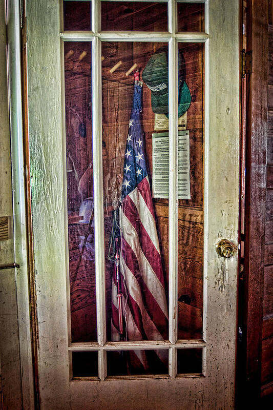 Cabin Art Print featuring the photograph Patriot On Call by Ron Weathers