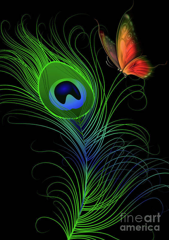 Peacock Feather Art 2 Art Print by Prar K Arts - Pixels
