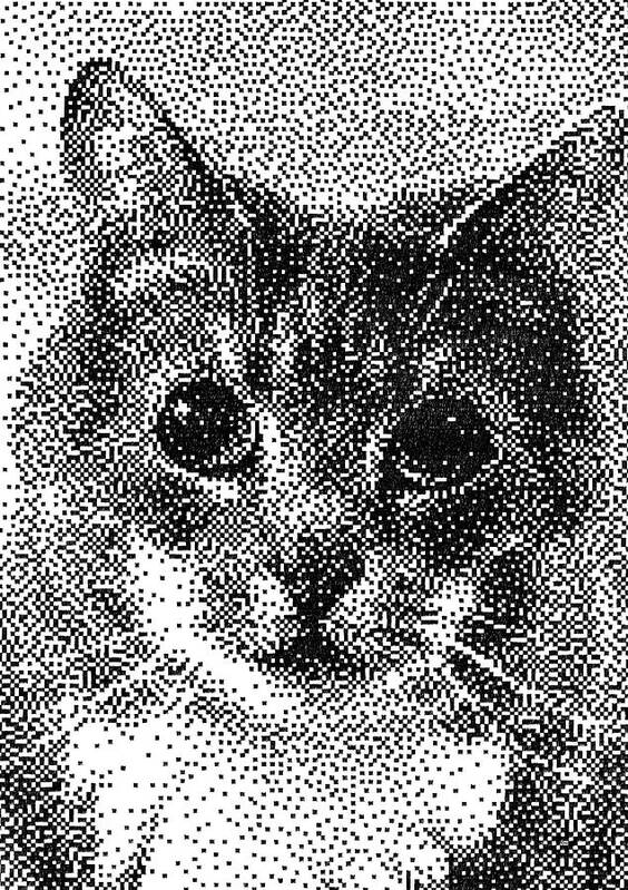 Technical Pen Art Print featuring the drawing Pen Pixel Cat by Hakon Soreide