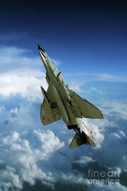 F-4 Art Print featuring the digital art Phantom Power Out by Airpower Art