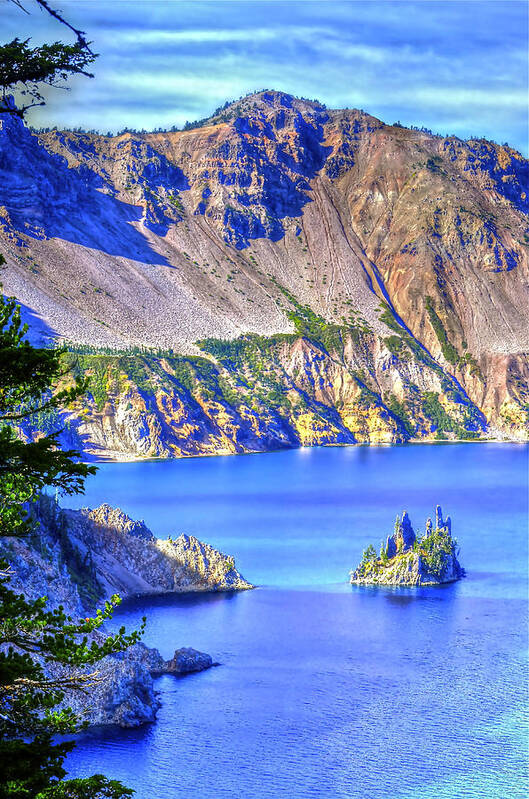 Crater Lake National Park Art Print featuring the photograph Phantom Ship Island by Don Mercer