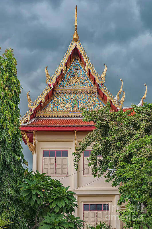 Phetchaburi Art Print featuring the photograph Phetchaburi Temple Facade by Antony McAulay