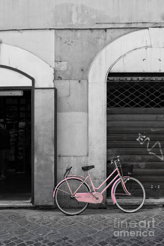 Bicycle Art Print featuring the photograph Pink Italian Bike by Edward Fielding
