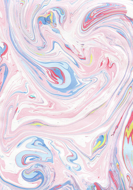 Pink Marble Art Print featuring the painting Pink Marble Pattern by Modern Art