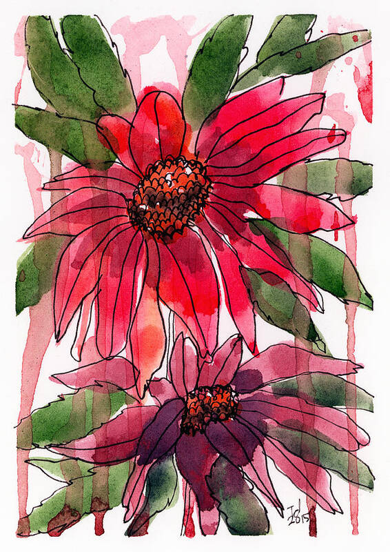 Flowers Art Print featuring the painting Poinsettia 1 by Tonya Doughty
