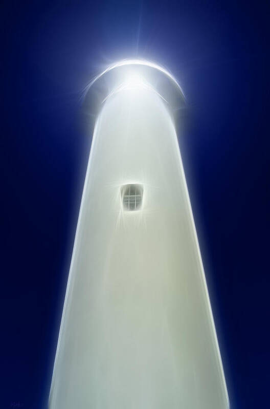 Lighthouse Art Print featuring the digital art Point Arena Lighthouse by Holly Ethan