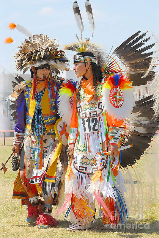 Indian Art Print featuring the photograph Pow Wow Contestants - Grand Prairie Tx by Dyle  Warren
