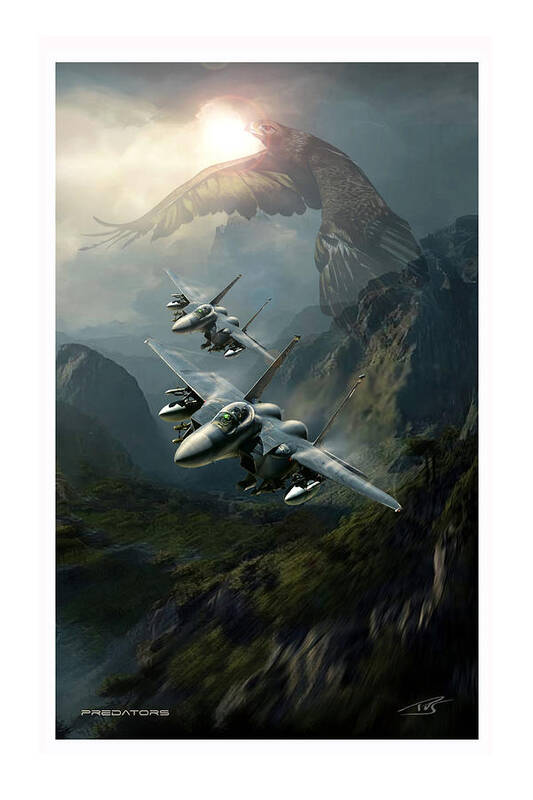War Art Print featuring the digital art Predators by Peter Van Stigt