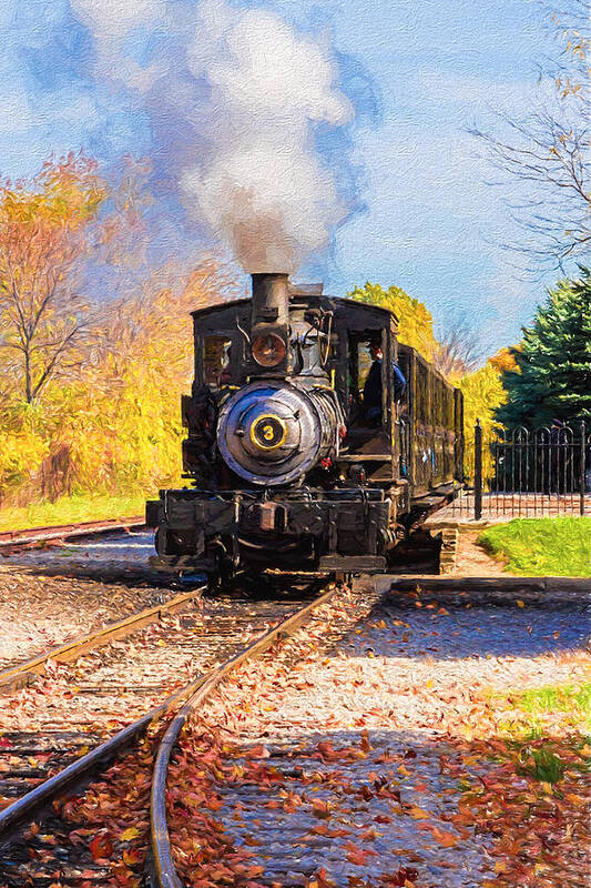 Train Art Print featuring the photograph Pulling Into The Station by Susan Rissi Tregoning