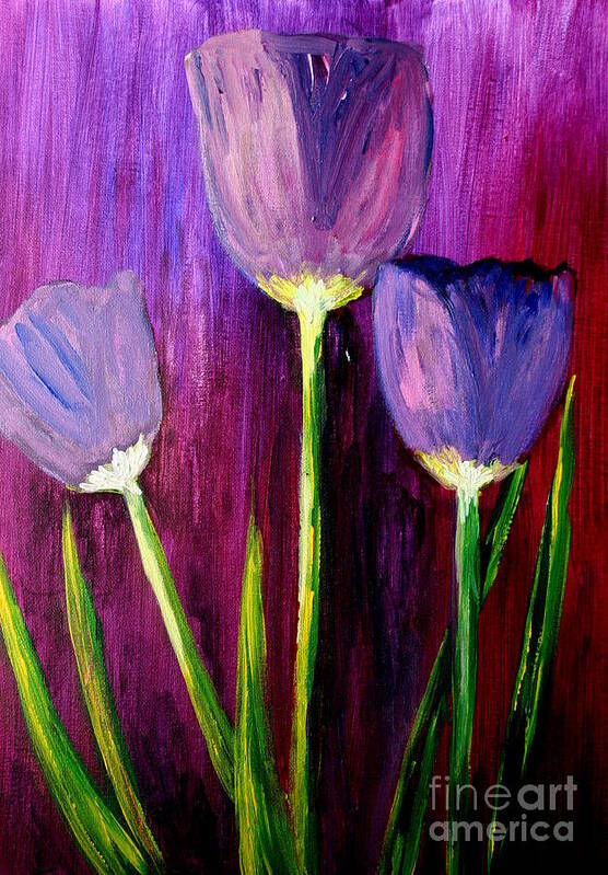 Flower Art Print featuring the painting Purely Purple by Julie Lueders 