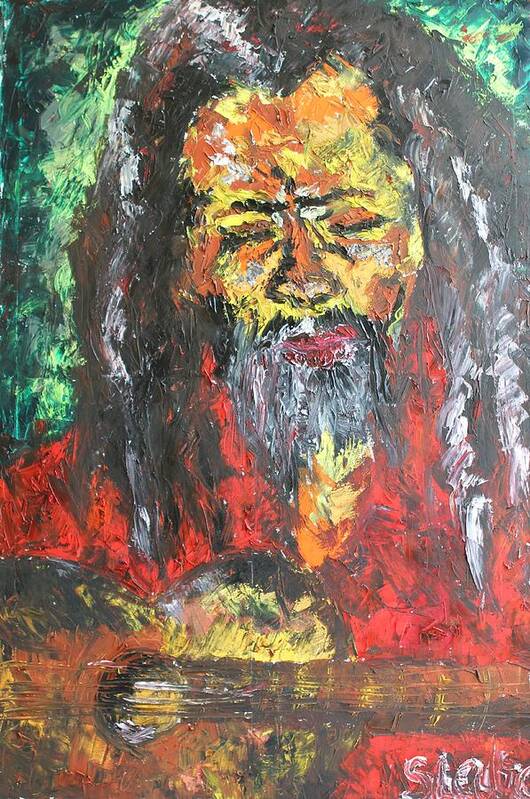 Portraits Art Print featuring the painting Rasta Man by Sladjana Lazarevic