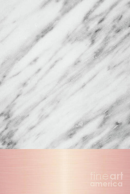 Marble Art Print featuring the mixed media Real Italian Marble and Pink by Emanuela Carratoni