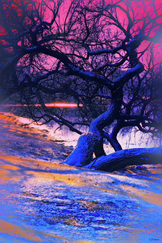 Tree Art Print featuring the photograph Reclining On The Banks by Kathy Besthorn