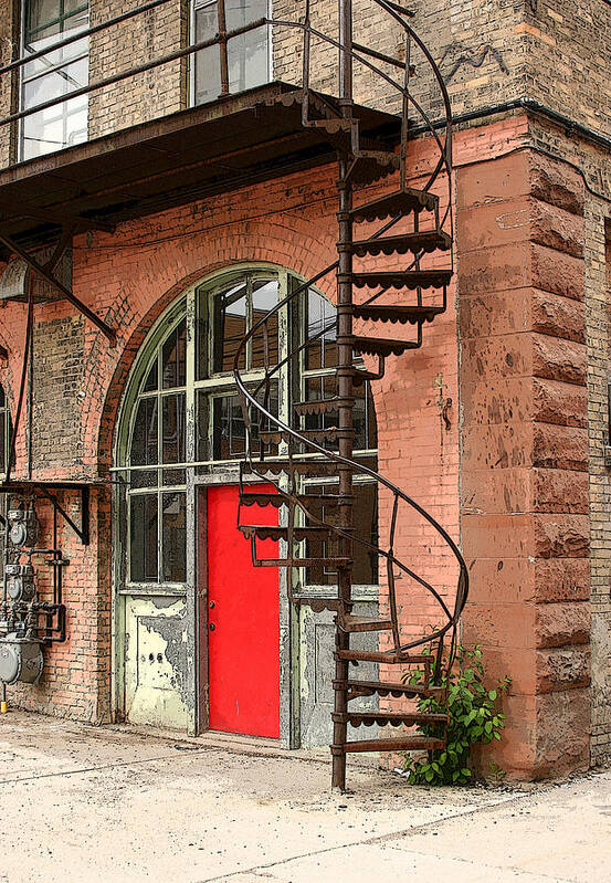 Door Art Print featuring the photograph Red Alley Door by Steve Augustin