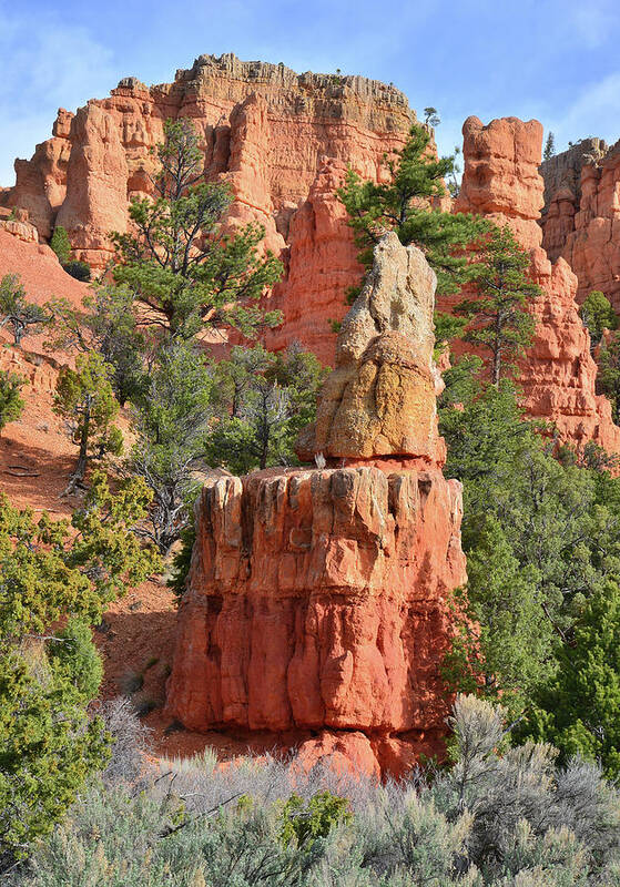 Red Canyon Art Print featuring the photograph Red Castle Turret by Ray Mathis