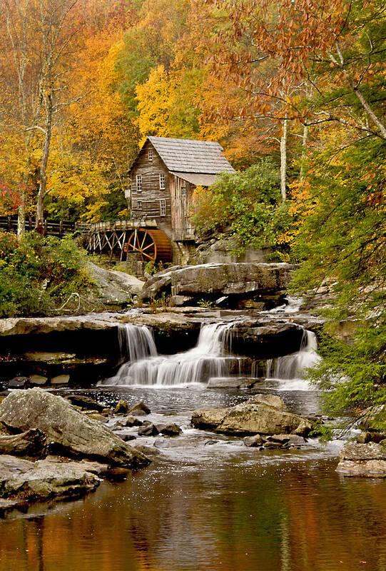 West Virginia Art Print featuring the photograph Reflections at the Glade Creek Grist Mill by Gordon Ripley