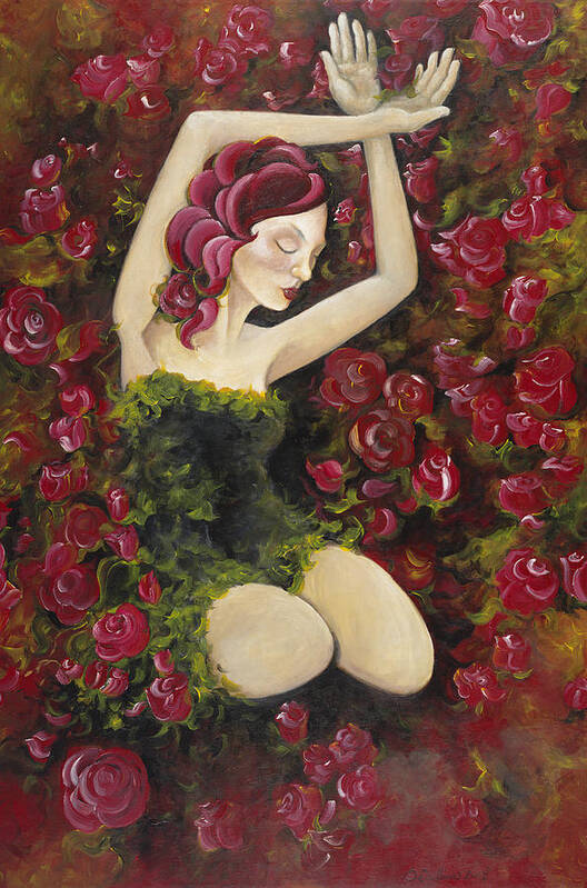 Woman Art Print featuring the painting Reflections by Stephanie Broker