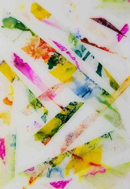 Alcohol Ink Art Print featuring the painting Repurposed Tape by Donna Perry