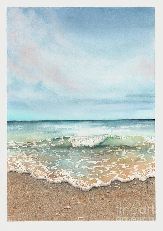 Gulf Art Print featuring the painting Rocky Beach #2 by Hilda Wagner