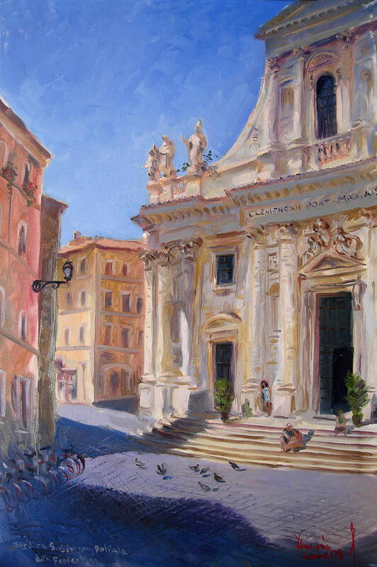 Rome Art Print featuring the painting Rome Basilica S Giovanni Battista dei Fiorentini by Ylli Haruni