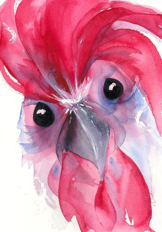 Watercolor Rooster Art Print featuring the painting Rooster by Dawn Derman