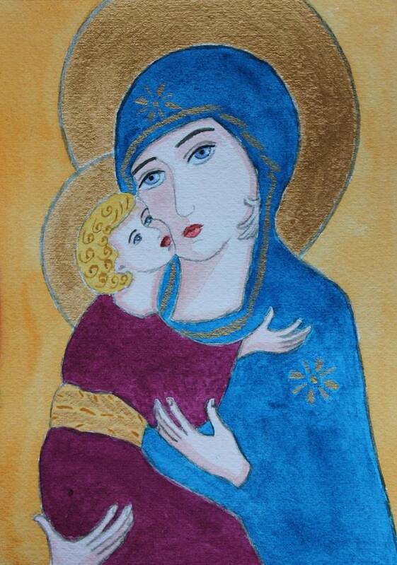 Madonna Art Print featuring the painting Russian Madonna by Vera Smith