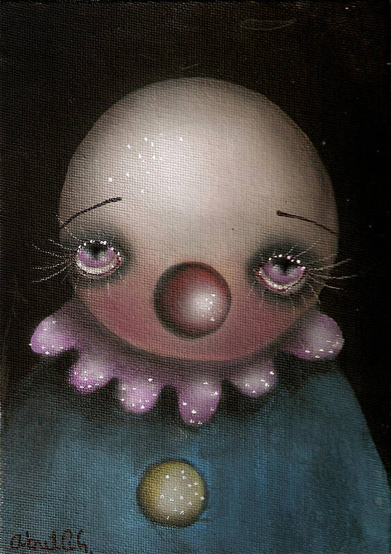 Abril Andrade Griffith Art Print featuring the painting Sad Clown by Abril Andrade